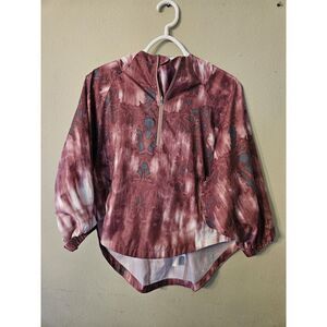The North Face windbreaker Hoodie Jacket 1/2 Zip Pink/purple Tie Dye polyester S